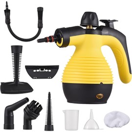 Decdeal Handheld Steam Cleaner, 1050W Multifunctional High Temperature Pressurized Steam Cleaning Machine with 9PCS Accessory, 110V (Yellow1)