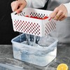 Drain Storage Basket Box Transparent Fruit Vegetable Storage Container, Quick