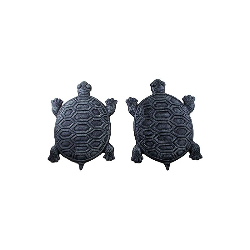 Set of 2 Iron Verdigris Garden Turtle Stepping Stone