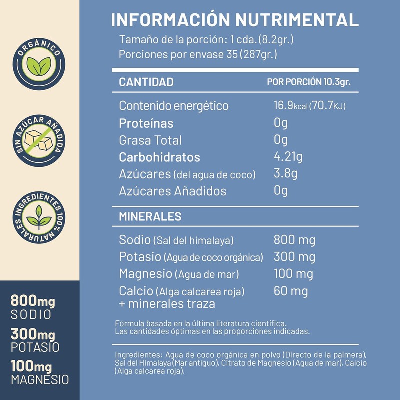 BASK Electrolitos en Polvo Sin Sabor Tubo 287gr 35 Porciones