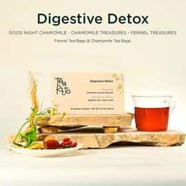 Tea Facto Detox Chamomile Tea Bags - Chamomile Tea Organic Natural Ingredients | Goodnight Chamomile & Digestive Ginger Tea | Ginger Tea Bags for Relaxation & Wellness | 15 Whole Leaf Tea Bags