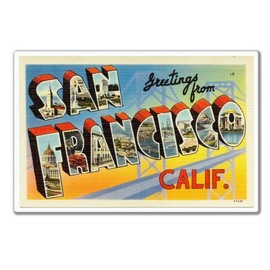 Greetings from San Francisco Vinyl Sticker - Car Phone Helmet - Select Size