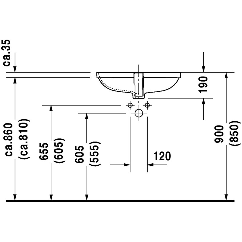 Duravit 033856 Undermount Sink, White