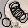 Black Stretchy Hair Tie 1P (WFIQ57O) / 블랙 쫀쫀 머리끈 1P (WFIQ57O)