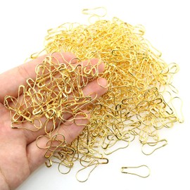 Tegg Safety Pin 500PCS Gold Gourd Shape Metal Fastening Safety Clips for Jewellery Costume Tag and DIY Bulb Pin