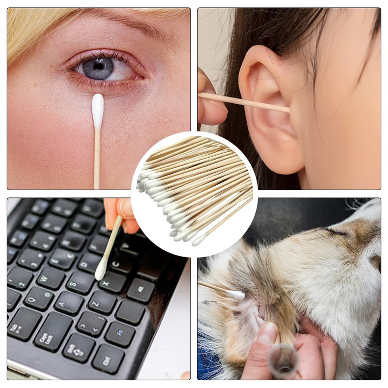 3 packs of 300 cotton buds with one head, cotton