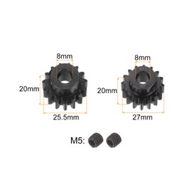 QUARKZMAN Mod 1.5 Sprocket Set 8 mm Shaft 15T 16T Hardened Steel Motor Sprocket for RC Car (Pack of 2)