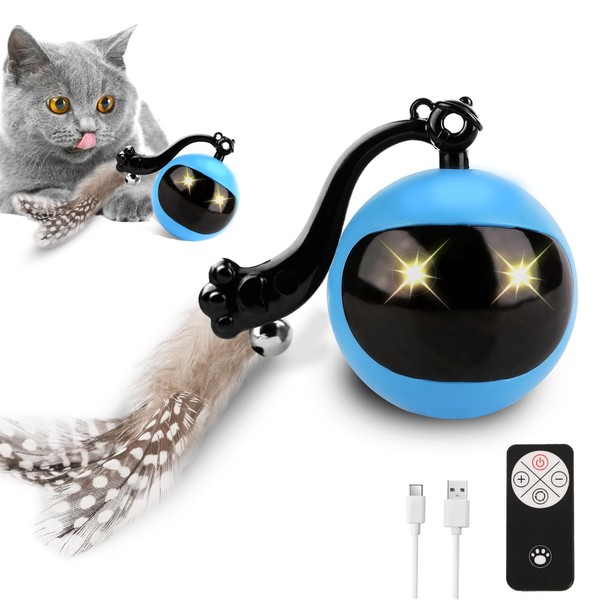 Lyneun Cat Toys, Automatic Cat Toy with Feather, Interactive Toys