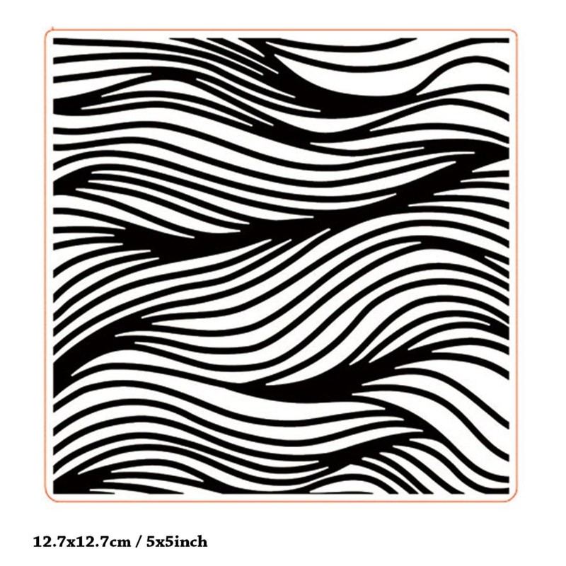 Arbuya Waves Plastic Embossing Folder (5.9"x5.9''| Ocean Pattern) Paper Crafts