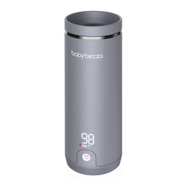 Baby Brezza SuperFast Portable Baby Bottle Warmer – 67% Faster - Travel Breastmilk Warmer and Formula Warmer - Safe, Even Heating - Up to 9oz - No Adapters, Grey