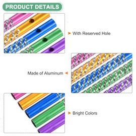 M METERXITY 50-Pack Wind Chime Tubes, Aluminum Wind Chime Empty Tubes, Metal Wind Bell for Outside/Arts and Crafts/DIY Home Garden Outdoor Hanging Decorations [Green+Pink+Blue+Yellow+Purple]
