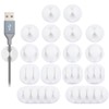 OHill Desk Cable Management Cord Organizer, 16 Pack White Self