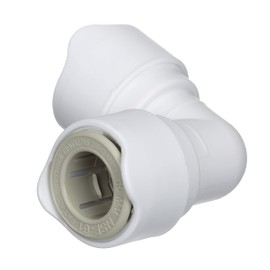 Whale WX1503 Quick-Connect 15mm Equal Elbow, Double-Gripper Design, for Hot and Cold Water, Semi-Rigid Polyethylene, White