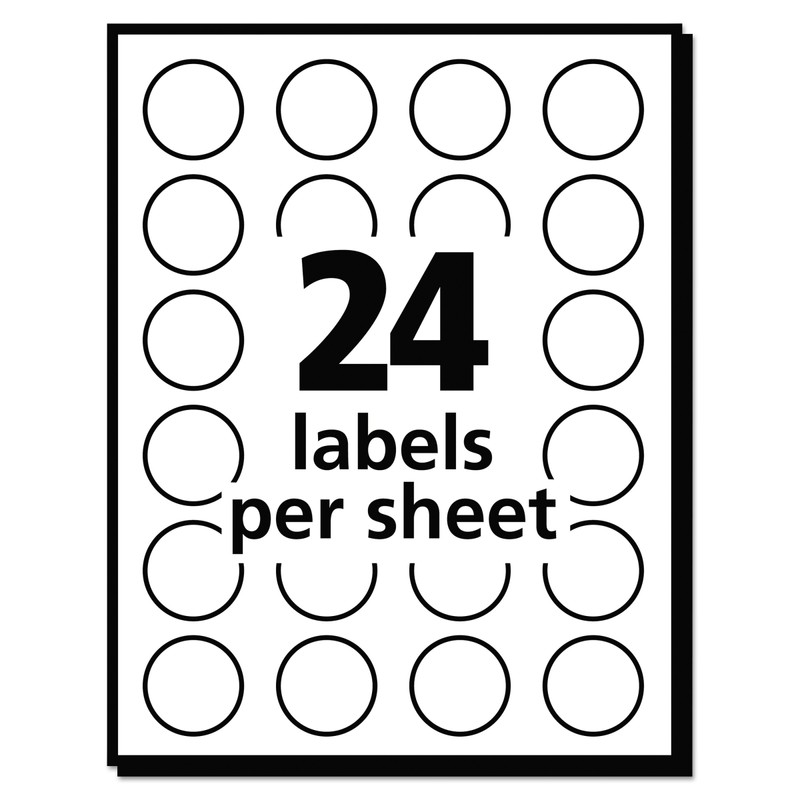 Avery Print/Write Self-Adhesive Removable Labels, 0.75 Inch Diameter, Red, 1008