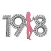 ALPHA Letter Sorority 1908 Girl Rhinestone Metal Brooch White Imitation