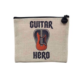 Tasche aus Leinen – Kollektion Kid Parodie Jokes English Kinder Humor Illustration Geburtstag – Kosmetiktasche aus Leinen in Leinenoptik – Kulturbeutel – Geldbörse, Guitar Hero, 15 x 10 cm,