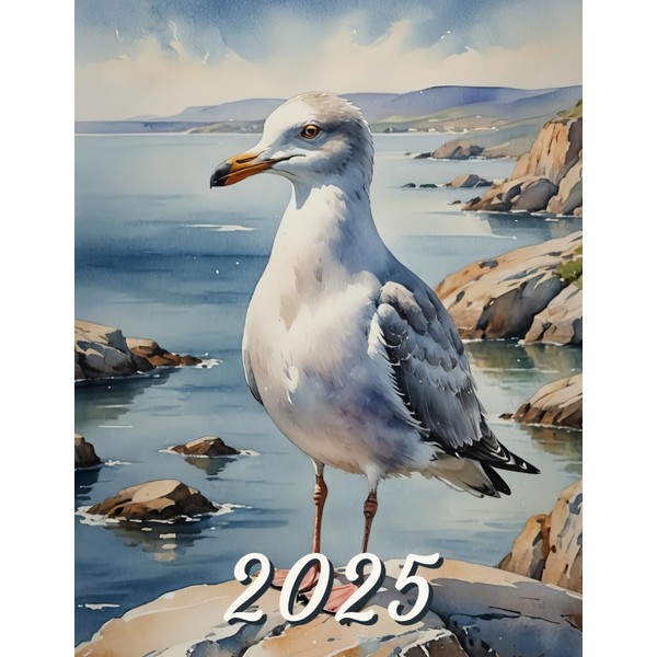 2025: Monthly Calendar Planner with Seagull Bird