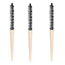 3pcs Small Round Hair Styling Brush,Hair Brush Mini Round Wood Brush,Roller Quiff Brush for Hair Styling,Nylon Bristles Hair Brushes for Blow Drying, Salon Hairdressing Brushes for Curly Hair Styling