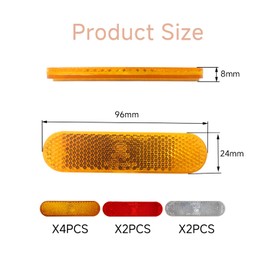 8 Pieces Truck Reflective Accessories, Motorcycle Accessories, Trailer Reflectors, Motorcycle Rear Reflectors, Perfect for Various Car Models (Yellow, Red, White)
