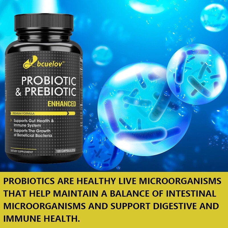 Bcuelov Probiotic and prebiotic capsules - promote gut health, immune