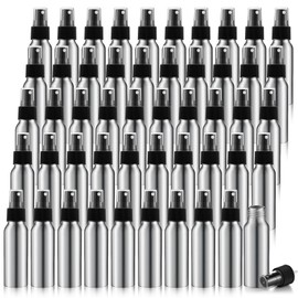 Tessco 2.7oz/ 80ml Aluminum Fine Mist Spray Bottles Reusable Metal Atomizer Bottles Fine Mist Sprayer Essential Oil Storage with Black Pump for Travel Cosmetic Perfume Toner Face Spray(50 Pcs)