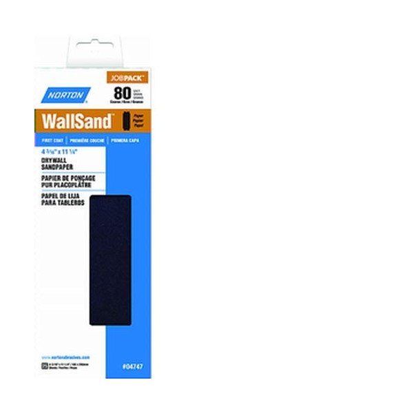 Norton 04747 4-3/16" x 11" P80D Wallsand Paper 25Pk -