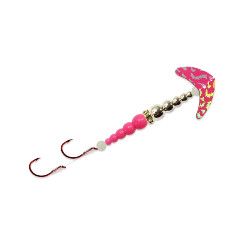 Mack's Lure Double Whammy Kokanee Pro, Silver Sparkle Flo Ruby/Flo