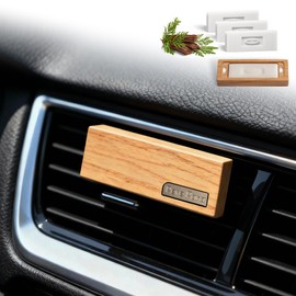 4 Refreshing Scent Bags Wood Car Air Freshener Vent Clip (Burlywood, Amber)- Natural Scent Diffuser for Car, Truck & SUV Premium Essential Oil Starter Kit Gift for Men & Women