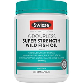 Swisse Odourless Super Strength Wild Fish Oil 2000mg 200 Capsules