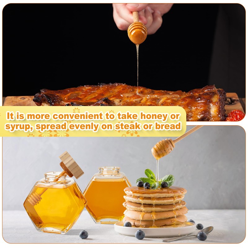 Sunnyray 20 Pcs 220 ml Glass Honey Jars with Dipper