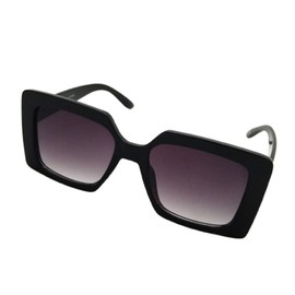 London Design Oversized Square Womens Fashion Sunglasses, Black Frame, Purple Gradient Lenses, UV400 Protection,