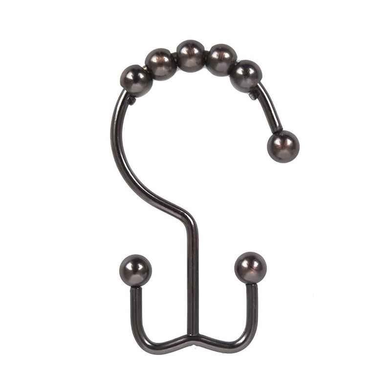 TopAAA Metal Double Glide Roller Shower Curtain Hooks Rings,100% Stainless