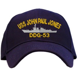 USS John Paul Jones DDG-53 Embroidered Baseball Cap - Navy Blue