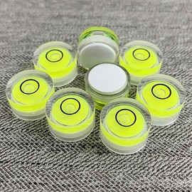 YMGBHNKJLS 5Pcs Small Circular Bubble Levels with Double Sided Adhesive Bottom Mini Little Stick-on Bubble Spirit Level Measuring Layout Tools Levels (15x8mm)