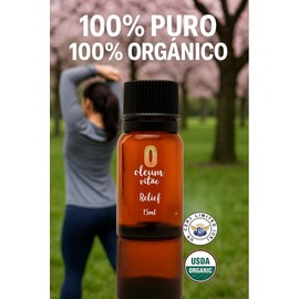 OLEUM VITAE Mezcla de Aceites Esenciales RELIEF 100% Puros – Gaulteria, Lavanda, Tomillo, Clavo, Jengibre, Cristales de Mentol y Alcanfor – Efecto Frí