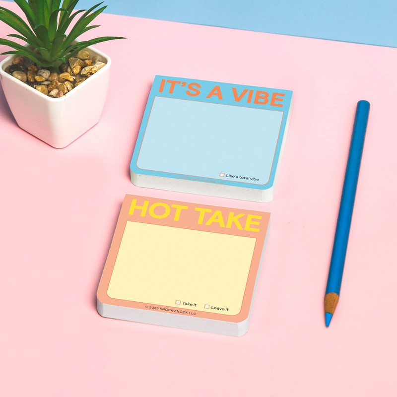 1-Count Knock Knock It's a Vibe Sticky Note Pad, 3
