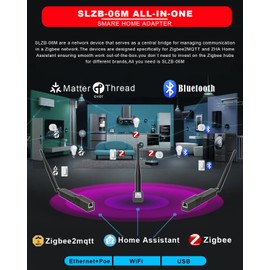 SMLIGHT SLZB-06M - Zigbee 3.0 to Ethernet,USB,and WiFi Gateway Coordinator with PoE,Universal Zigbee USB Gateway for Home Assistant/ Zigbee2MQTT/ZHA,Wireless Zigbee 3.0 USB Adapter