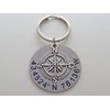 Custom Compass Keychain with Engraved Steel Disc for Coordinates, Couples