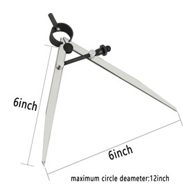 DemJamr 6 Inch Adjustable Lockable Steel Divider Wing Leather Compass with 8 Inch Stainless Steel Ruler，for Woodworking & Leather Craft, Marking & Scribe Tool