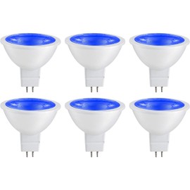 Diodesy- Pack of 6 MR16/LED/3W/GU5.3/12V/B MR16 Blue LED Light Bulb, 3 Watts (25W Equivalent), GU5.3 Base, Colored Spot Light for Indoor and Outdoor Landscape, Track and Home Lighting, Non-Dimmable