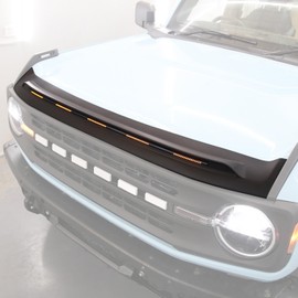 Bug Shield Hood Deflector with Light for Ford Bronco 2021-2025 2/4 Door Amber Light Bug Deflector Hood Protector