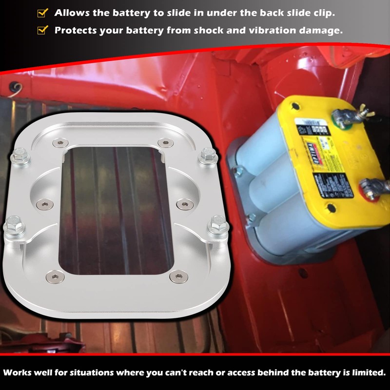 Billet Aluminum Battery Pallet - Trunk Battery Hold Down Bracket