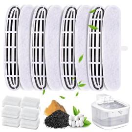 8 Pack Cat Fountain Filter Sponges Replacement Pet Water Fountain Filter for 4.5 L Cat Fountain with Motion Sensor, Cat Fountain Wireless Filter Pack of 8 for FT999