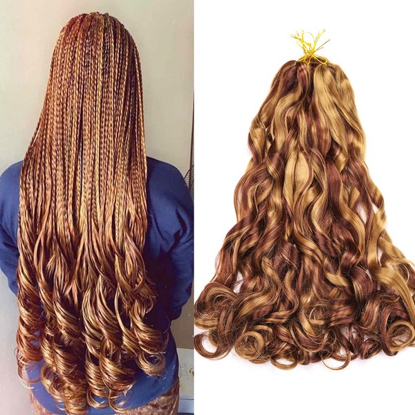 Prestretched Braiding Hair Loose Wave Crochet Braids Hair Wavy Synthetic Hair Extensions Pre Streched Braiding Hair For Black Women Curly Braids Extensions（8 stands, 27/33#）