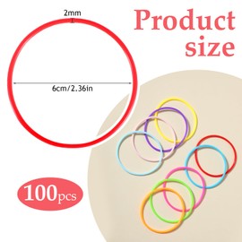 TIESOME 100 Pcs Colorful Silicone Jelly Bracelets, Retro Solid Neon 80s Style Hair Ties Accessories for women