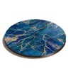 1 x Round Coaster - Navy Blue Marble Stone Effect