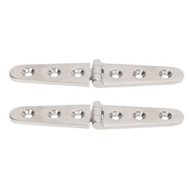 Pair Heavy Duty Strap Hinge with Holes 316 Stainless Steel Marine Boat Home Hardware for Door Gate Shed Barn 3 Holes: 152x30mm/5.98x1.18in