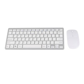 Keyboard Mouse Set 2.4G Wireless 78 Keys USB Thin Etched Keycaps Ergonomics Mute Button Computer Keyboards Mouse Silver
