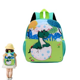OUOQI Children's Backpack with Anti-Lost Rope, Nursery Backpack for Boys Aged 2 to 6 Years, Dinosaurs