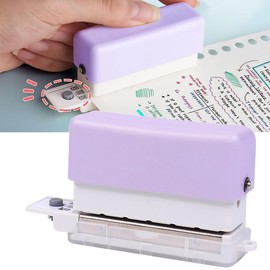 Forahome Loose Leaf Punch, 6 Holes, A5 / B5 / A4 Compatible, Paper Punch, Strong, Labor Saving, Easy to Use, Drilling Punch, Multi-functional Hole Punch, Compact, Lightweight, Portable, Durable,